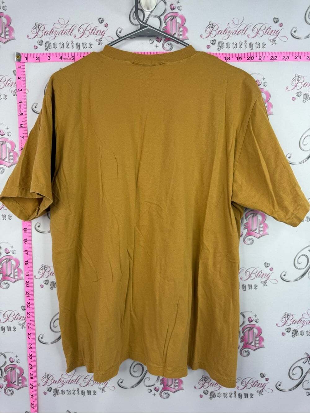 Cotton Ginny tshirt Mustard Greek Letter Tee with White & Green Applique - Picture 2 of 10